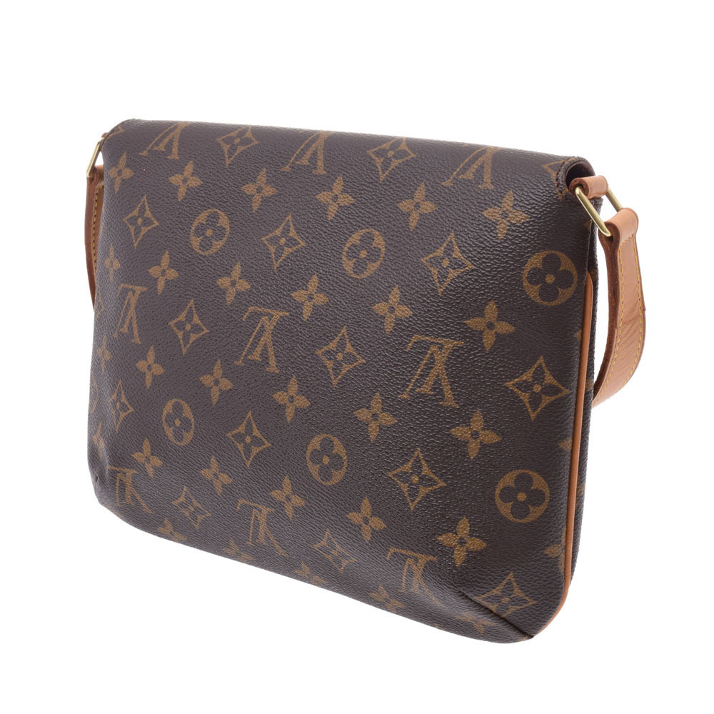 Louis Vuitton Monogram Musette Canvas Short Tango Shoulder Bag Brown